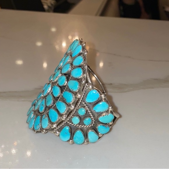 💛 SOLD 💛Old Pawn Turquoise Cuff Bracelet - Picture 4 of 5